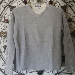 Knitworks Gray V-Neck Pullover Sweater